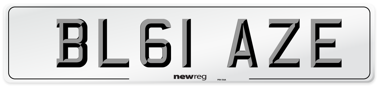BL61 AZE Number Plate from New Reg